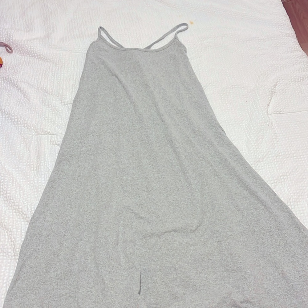 Midi cotton grey summer dress